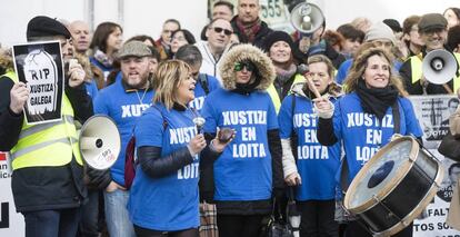 Una concentraci&oacute;n de protesta  de trabajadores de la Consejer&iacute;a de Justicia en Galicia