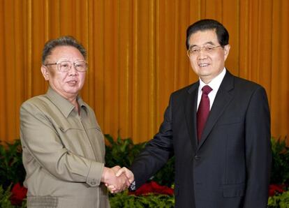 Kim Jong-il, con el presidente chino, Hu Jintao, en mayo de 2011.