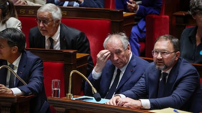 El ex primer ministro francés, François Bayrou, en la Asamblea Nacional de Francia (París), este lunes.