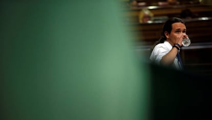 Pablo Iglesias en el Congreso el 14 de junio.