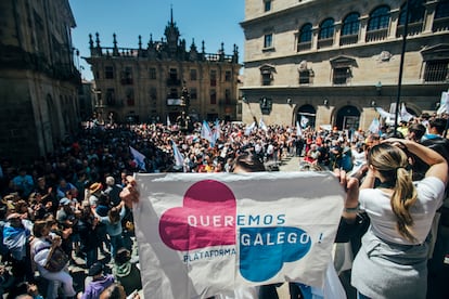 Manifestacion en defensa de la lengua gallega