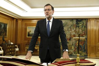 Mariano Rajoy, durante su jura como presidente del Gobierno. 