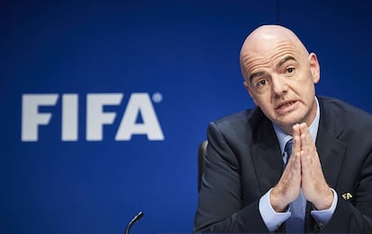 Gianni Infantino, en una rueda de prensa del pasado mes de marzo.