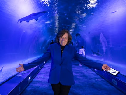 La bióloga marina y exploradora Sylvia Earle, este lunes, en el Oceanogràfic de Valencia.