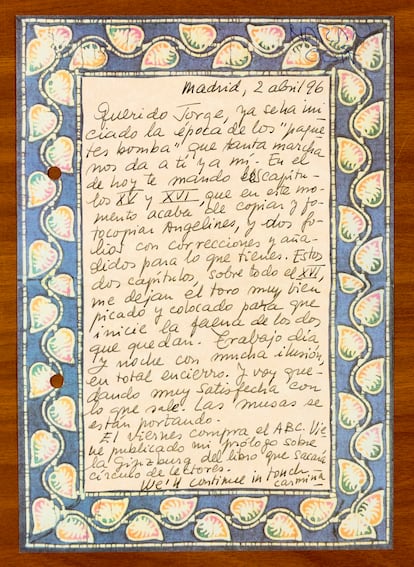 Carta de Carmen Martín Gaite.