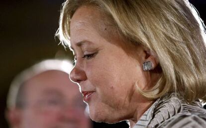 La demócrata Landrieu en su discurso tras la derrota.