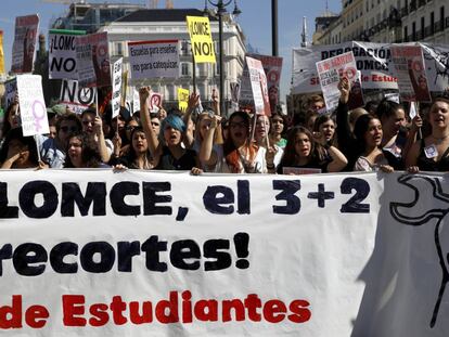 Manifestaci&oacute;n en Madrid convocada por el Sindicato de Estudiantes.  
