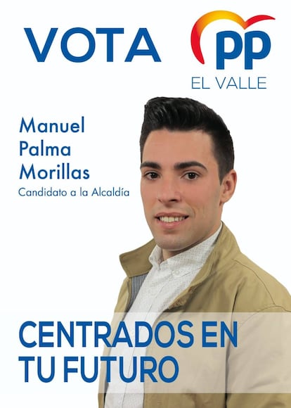 Manuel Palma, en un cartel electoral.