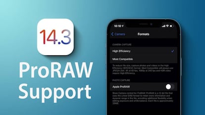 Novedad iOS 14.3: ProRaw