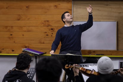 Christian Lorca, este jueves en un ensayo.