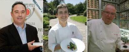 Ferran Adrià, Andoni Luis Aduriz y Juan Mari Arzak.