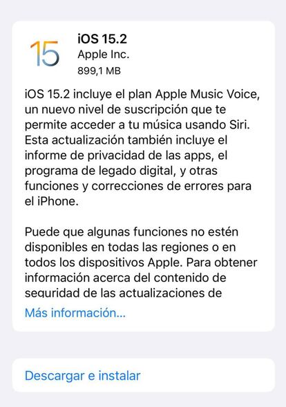 Llega iOS 15.2 oficialmente a los iPhone.