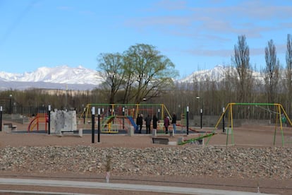 Vista del parque El Mirador, en Malargüe, Mendoza.