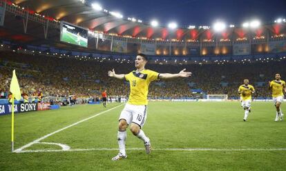 James Rodr&iacute;guez celebra uno de sus goles.