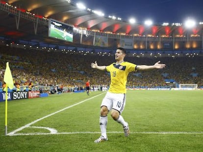 James Rodr&iacute;guez celebra uno de sus goles.