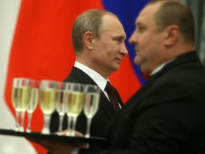 El presidente ruso, Vlad&iacute;mir Putin, durante una recepci&oacute;n en el Kremlin el 31 de julio. 