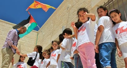 Alumnos en el Centro Cultural Palestino Andaluz de Beit Sahour, en Cisjordania.