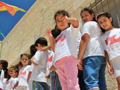 Alumnos en el Centro Cultural Palestino Andaluz de Beit Sahour, en Cisjordania.