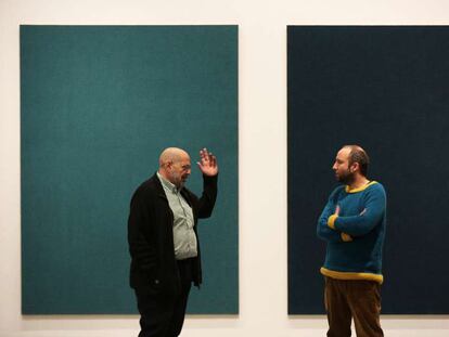 Jaime Brihuega y Antonio Ballester Moreno, durante su charla en La Casa Encendida.