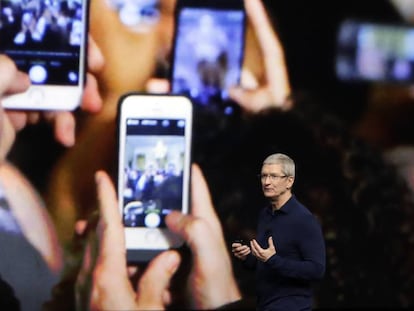 Tim Cook, presidente da Apple, ano passado.