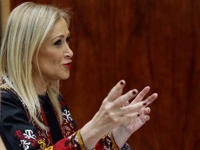 La presidenta de la Comunidad de Madrid, Cristina Cifuentes, durante el &uacute;ltimo pleno de la Asamblea de Madrid.