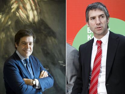 García Macua, a la izquierda, y Josu Urrutia, candidatos a la presidencia del Athletic.