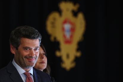 Andre Ventura, en el palacio de Belém en Lisboa el 20 de mayo.