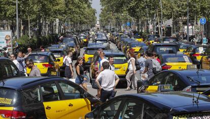 Huelga de taxis en Barcelona hace dos semanas.