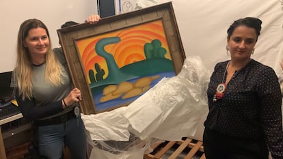 Police recover 'Sol Poente' by Brazilian painter, Tarsila do Amaral.