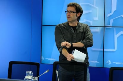 Julen Arzuaga, durante su comparecencia en el Parlamento vasco.