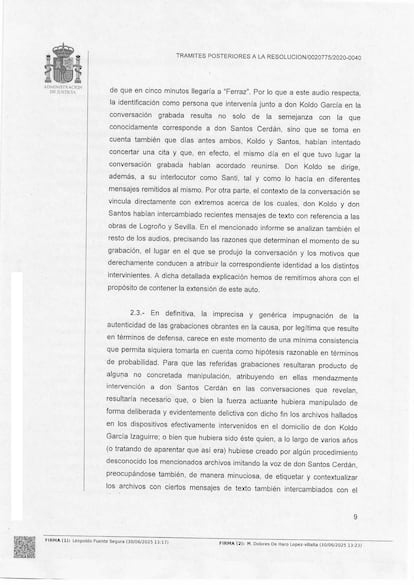Auto prisión Santos Cerdán