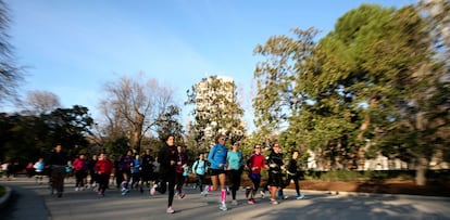 Tamara Sanfabio,  Campeona de Espa&ntilde;a de Marat&oacute;n en el a&ntilde;o 2011 al inicio del entreno. 