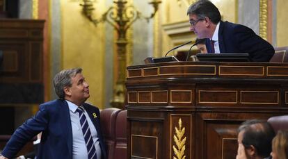 El diputado del PDecat, Jordi Xuclà), durante el pleno del Congreso de este martes.