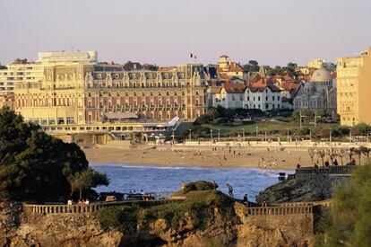 Vista de la playa de Biarritz.