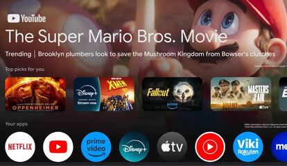 Interfaz del sistema operativo Google TV