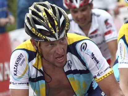 Armstrong, sufriendo en los Dolomitas.