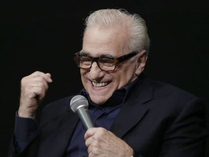 Martin Scorsese, el lunes, en la presentaci&oacute;n de la exposici&oacute;n de la Cinemateca francesa in Paris.