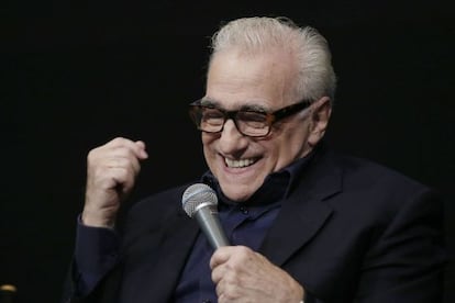 Martin Scorsese, el lunes, en la presentaci&oacute;n de la exposici&oacute;n de la Cinemateca francesa in Paris.