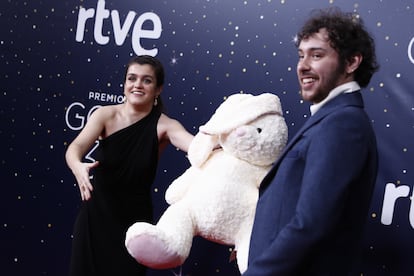 Amaia Romero y  Alex de Lucas en la última gala de los Premios Goya celebrada en Málaga.