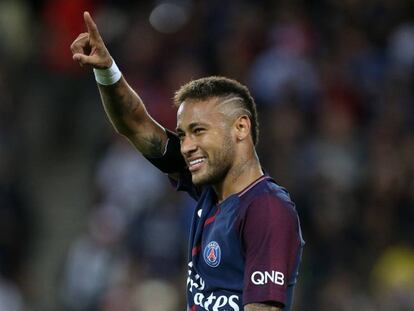 Neymar, en el duel contra el Tolosa de Llenguadoc.