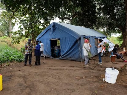 Una de las cinco clínicas móviles con las que MSF acerca el tratamiento y diagnóstico inmediata a la población rural en Yambio, Sudán del Sur.