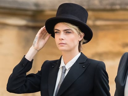 Cara Delevingne en la boda de la princesa Eugenia de York y Jack Brooksbank, celebrada en el pasado mes de Octubre.