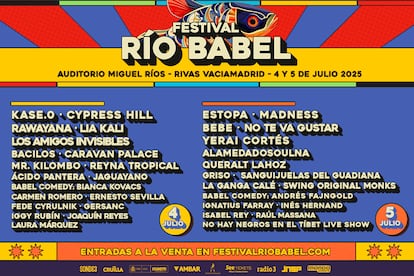 El 4 y 5 de julio celebra la 8º edición del Festival Río de Babel en el Auditorio Miguel Ríos de Rivas-Vaciamadrid.