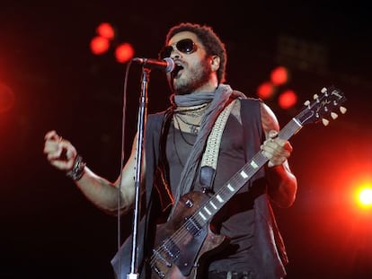 Lenny Kravitz, durante su reciente actuaci&oacute;n en Rock in Rio Madrid 2012.