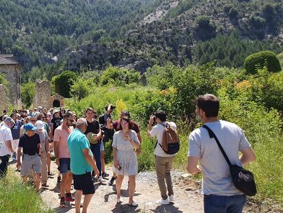 La candidatura de Sumar Aragón visita Jánovas (Huesca), un pueblo con cinco habitantes censados en 2022.