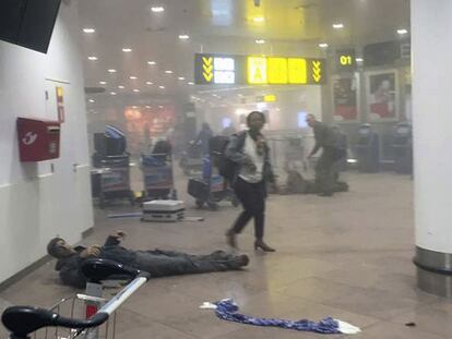 Sebastien Bellin, el martes en el aeropuerto de Zaventem.