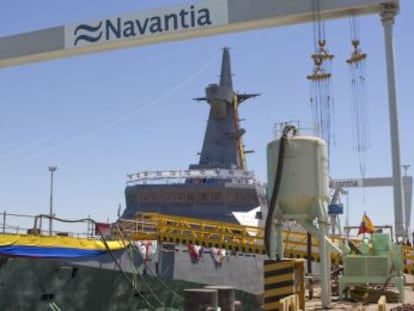 Un patrullero oce&aacute;nico construido por Navantia en los astilleros de Puerto Real.
