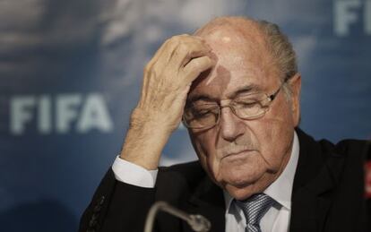 Blatter em uma conferência em Marrocos em 2014.