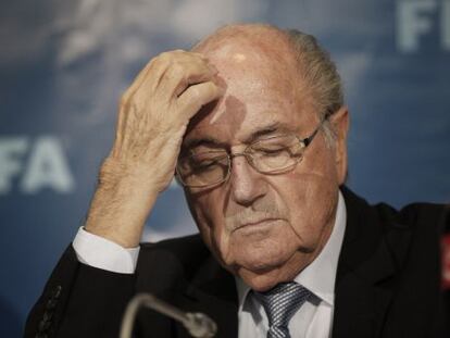 Blatter em uma conferência em Marrocos em 2014.