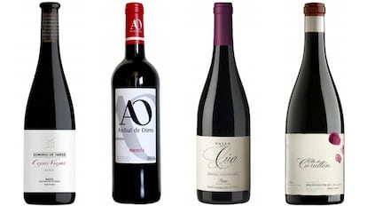 De izquierda a derecha: Dominio de Tares Cepas Viejas 2016, Aníbal de Otero Barrica 2015, Peique Valle del Cúa 2016 y Villa de Corullón 2016; cuatro de los vinos destacados.